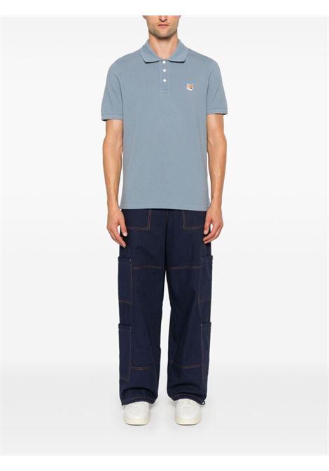 Polo con applicazione Fox Head in blu Maison kitsuné - uomo MAISON KITSUNÉ | LM00208KJ7002P154